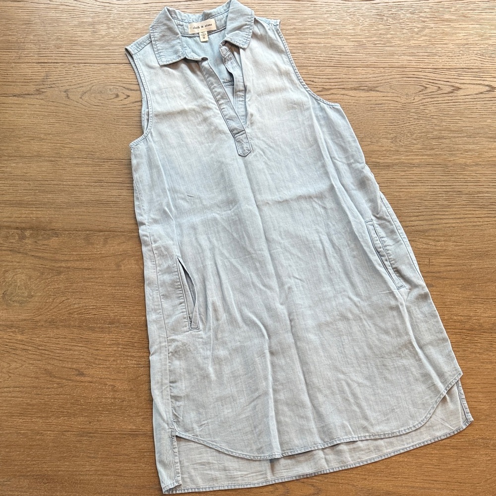 cloth & stone Light Blue Chambray Midi Dress